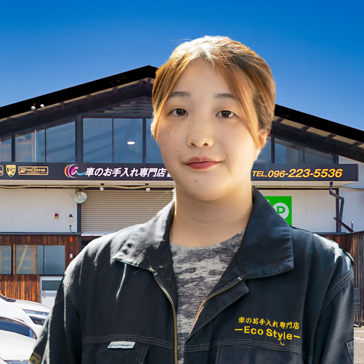 エコスタイル熊本 スタッフ みう 車磨き研磨 測色計日本一