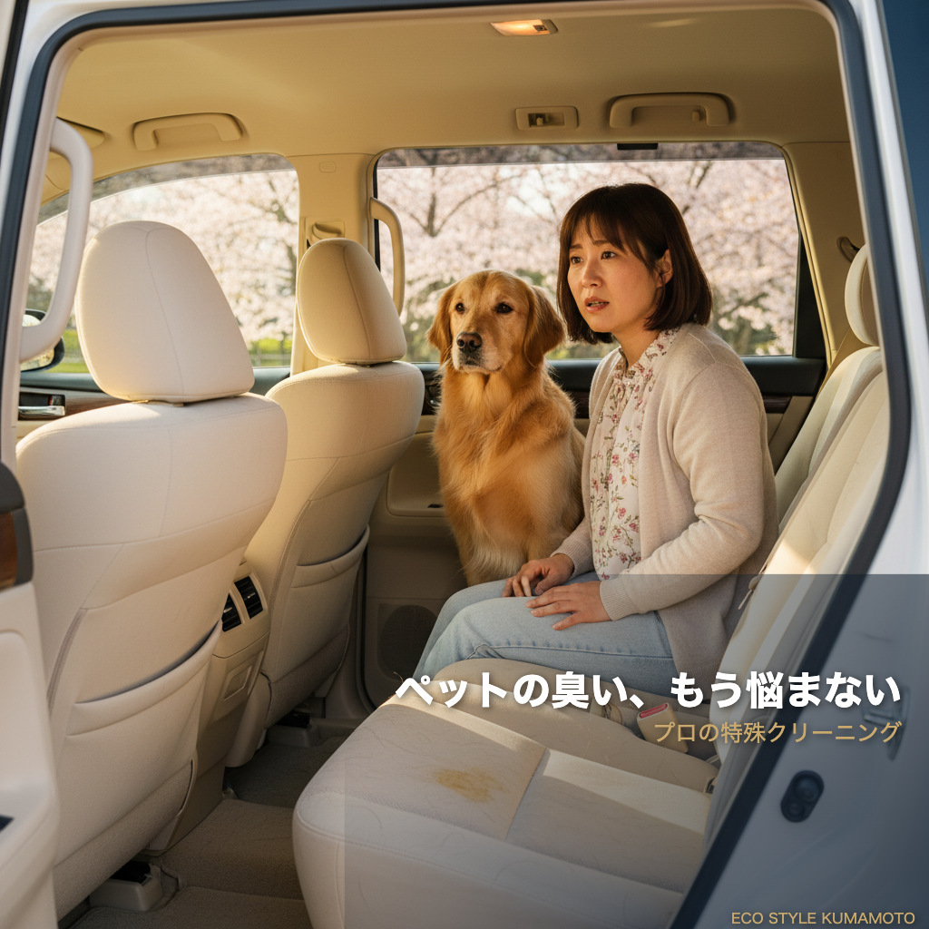 ペット汚損で困っている車内の様子